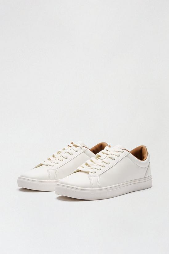 Burton White Leather Look Trainers 2