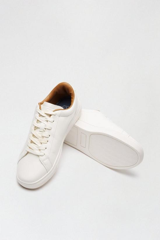 Burton White Leather Look Trainers 4
