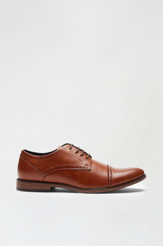 Burton Tan Leather Look Toecap Derby Shoes 1