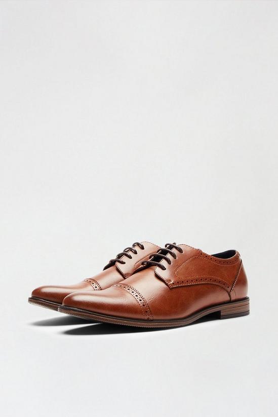 Burton Tan Leather Look Toecap Derby Shoes 2