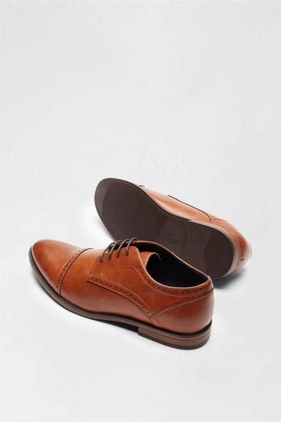 Burton Tan Leather Look Toecap Derby Shoes 3