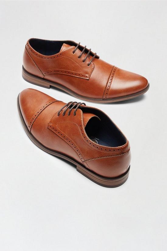 Burton Tan Leather Look Toecap Derby Shoes 4