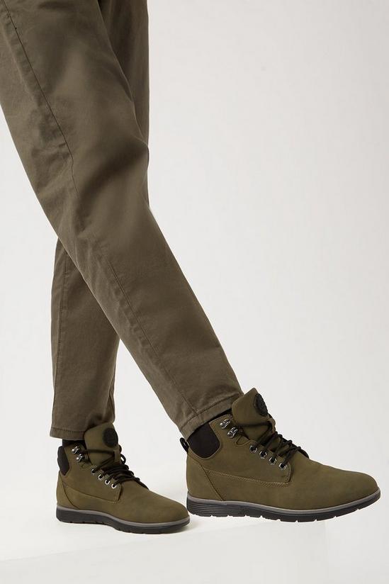 Burton Green Leather Look Sport Boots 3