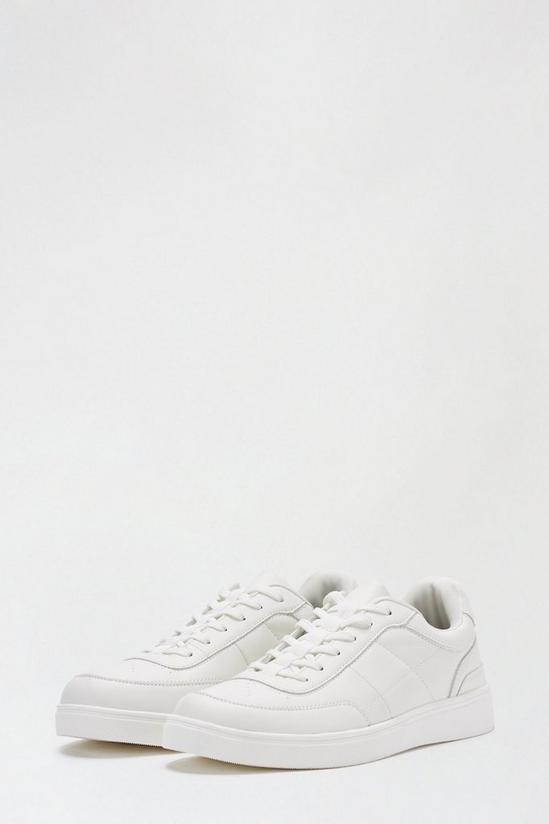 Burton White Leather Look Trainers 2