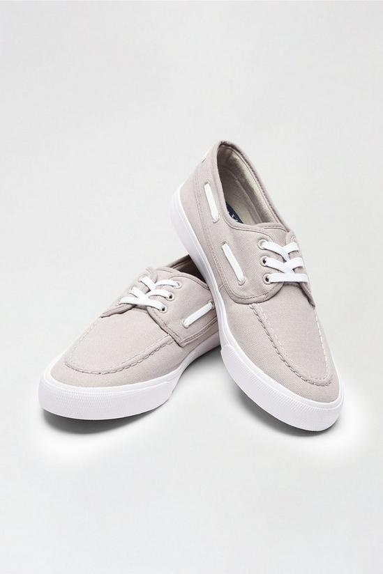 Burton Grey Lace-Up Boat Shoes 4