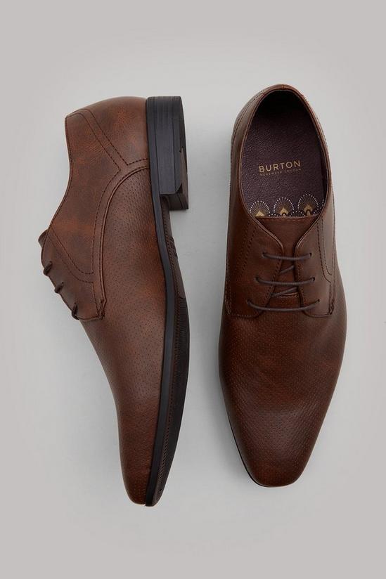 Burton Tan Leather Look Formal Derby Shoes 3