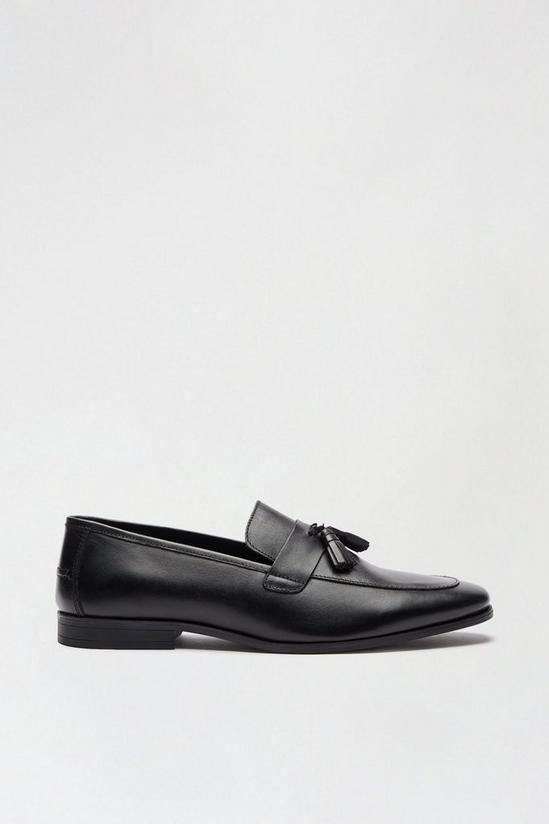 Burton Black Leather Tassel Loafers 1