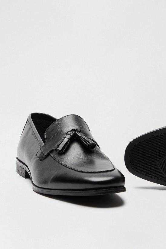Burton Black Leather Tassel Loafers 4
