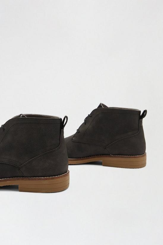 Burton Charcoal Black Leather Look Chukka Boots 3