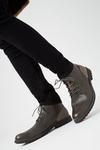 Burton Dark Grey Leather Look Worker Boots thumbnail 1