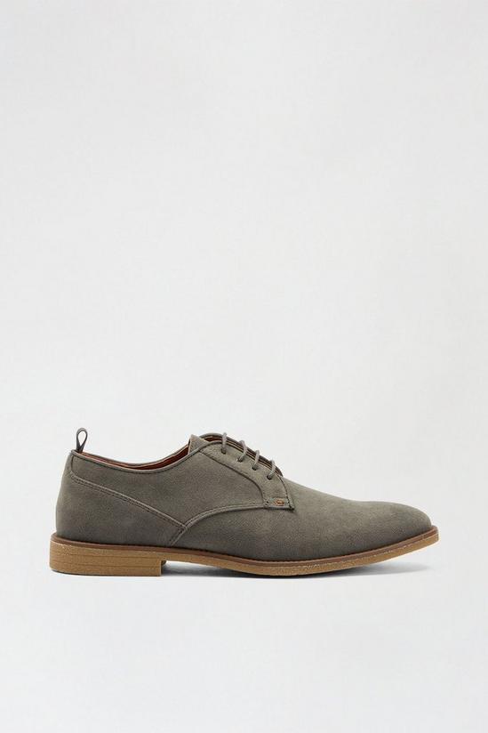 Burton Grey Suede Look Derby Shoes 1