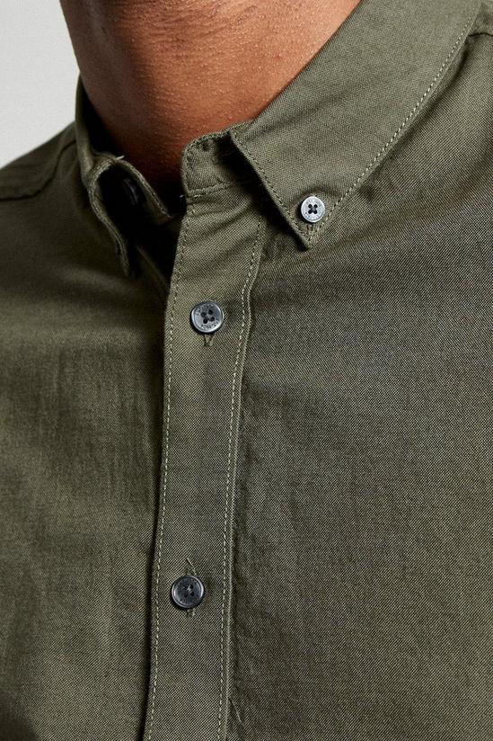 Burton Short Sleeve Khaki Ditsy Oxford Shirt 4