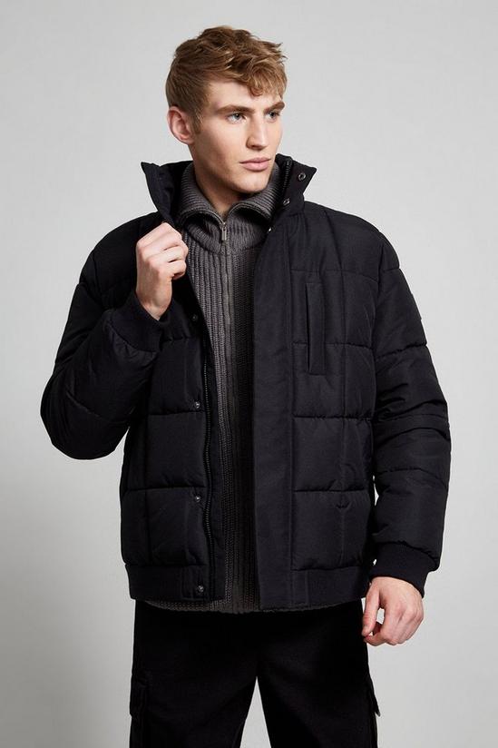 Burton Square Quilted Funnel Neck Puffer Jacket 1