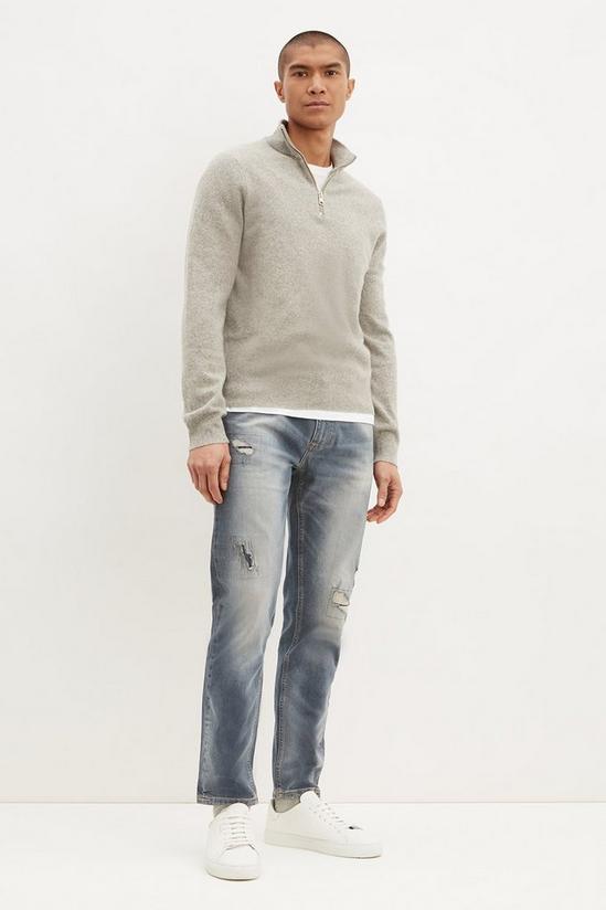 Burton Slim Fit Grey Blue Rip Jeans 2