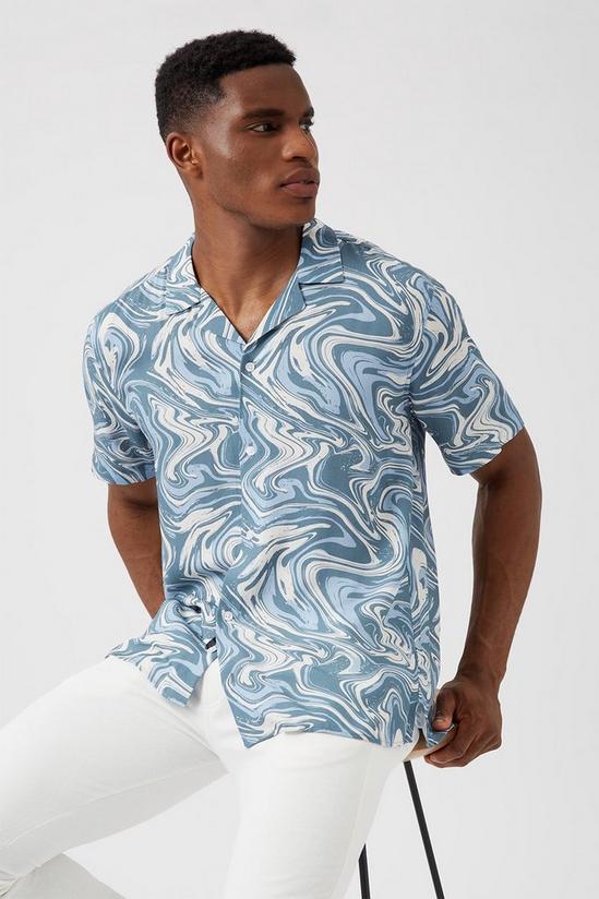 Burton Blue Swirl Print Shirt 1