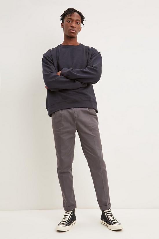 Burton Slim Fit Charoal Pleat Front Smart Trousers 1