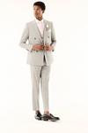 Burton Slim Fit Grey Texture Double Breasted Suit Jacket thumbnail 2