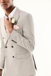 Burton Slim Fit Grey Texture Double Breasted Suit Jacket thumbnail 4