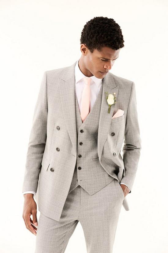 Burton Slim Fit Grey Slub Textured Waistcoat 1