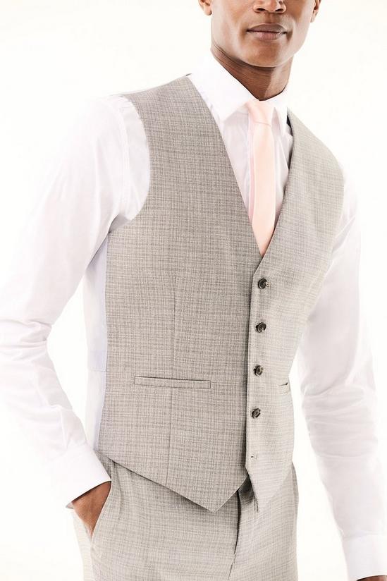 Burton Slim Fit Grey Slub Textured Waistcoat 2