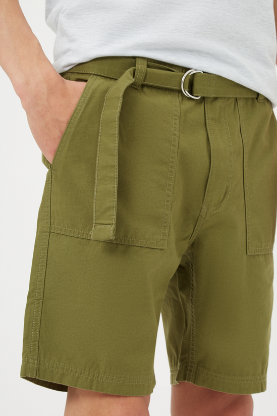 Burton Khaki Belted Chino Shorts 4