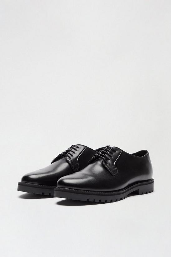 Burton Black Derby Shoes In Premium Leather 2