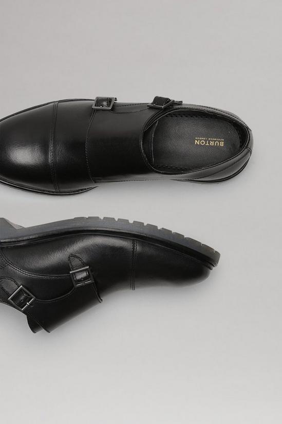 Burton Black Monk Strap Shoes With Chunky Sole 3