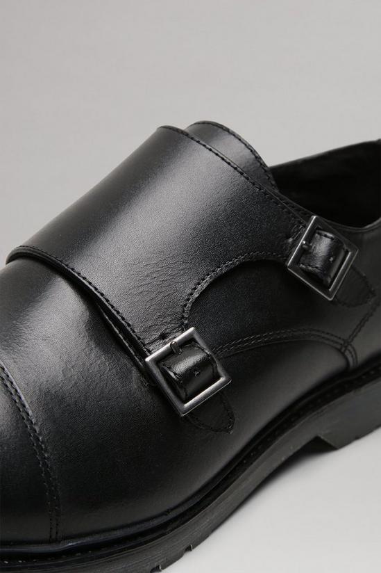 Burton Black Monk Strap Shoes With Chunky Sole 4