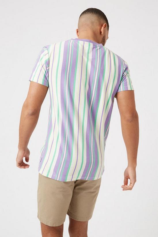 Burton Purple Vertical Striped T-shirt 3