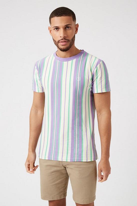 Burton Purple Vertical Striped T-shirt 4