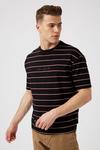 Burton Black Oversized Horizontal Striped T-shirt thumbnail 1