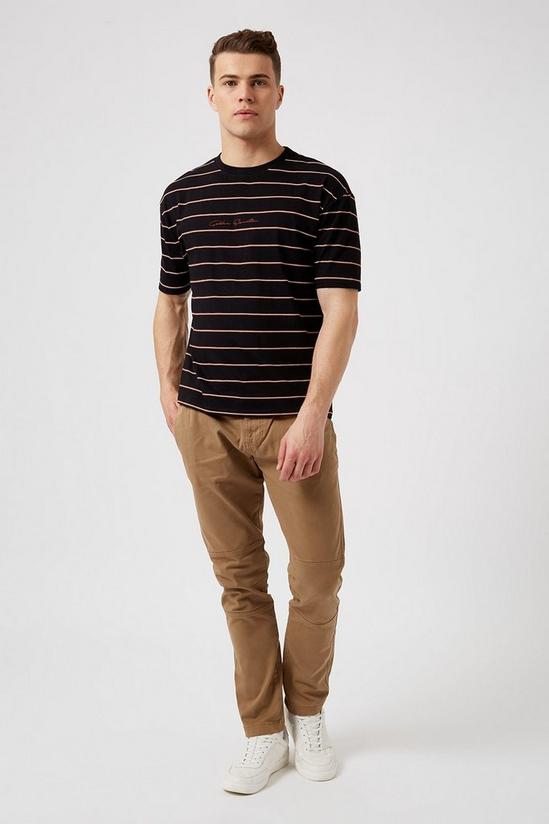 Burton Black Oversized Horizontal Striped T-shirt 2