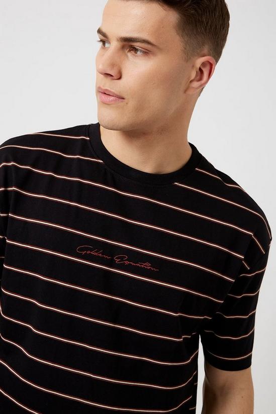 Burton Black Oversized Horizontal Striped T-shirt 4