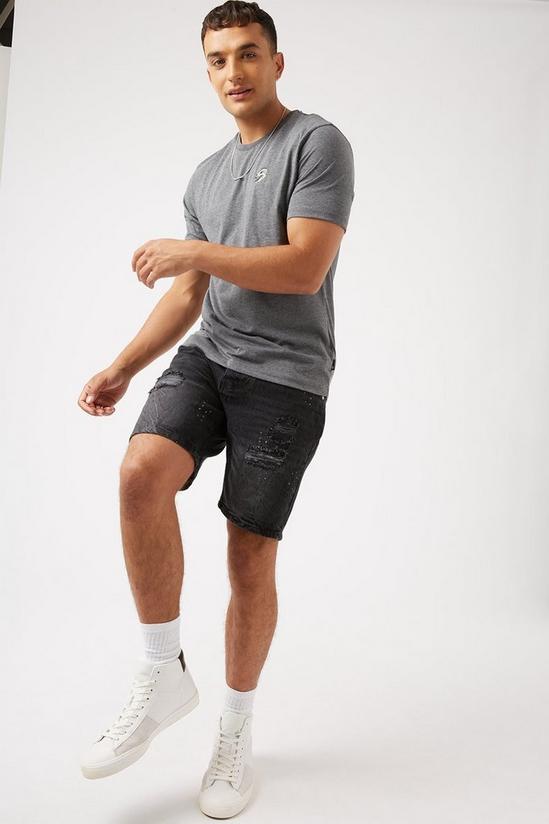 Burton Skinny Charcoal Denim Rip Shorts 1
