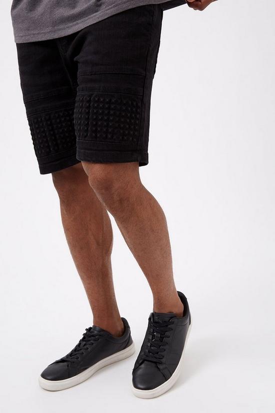 Burton Charcoal Distressed Denim Shorts 4