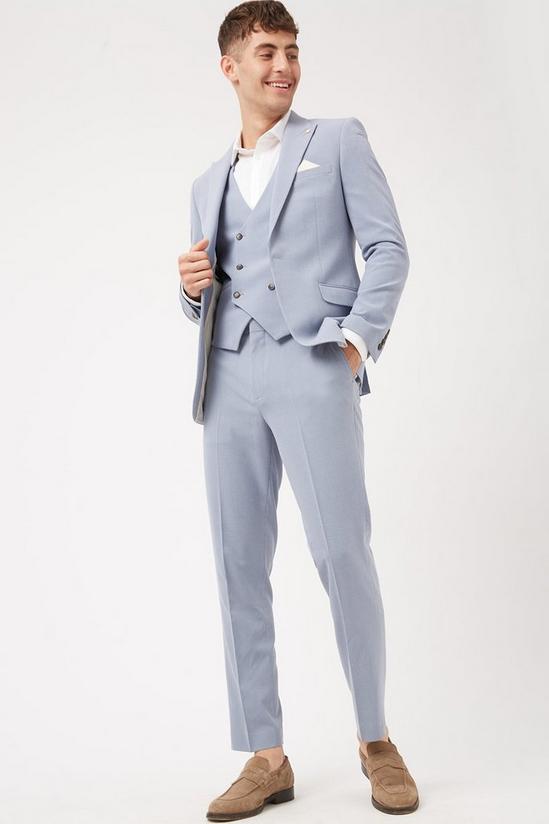 Burton Blue Basketweave Slim Fit Suit Jacket 2