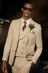 Burton Skinny Fit Neutral Dogtooth Suit Jacket thumbnail 2