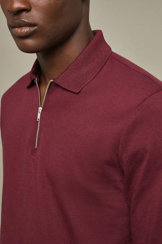 Burton Long Sleeve Plain Zip Polo Shirt 4