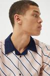 Burton Pink Diagonal Stripe Contrast Collar Shirt thumbnail 4