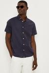 Burton Regular Fit Short Sleeve Linen Blend Shirt thumbnail 1
