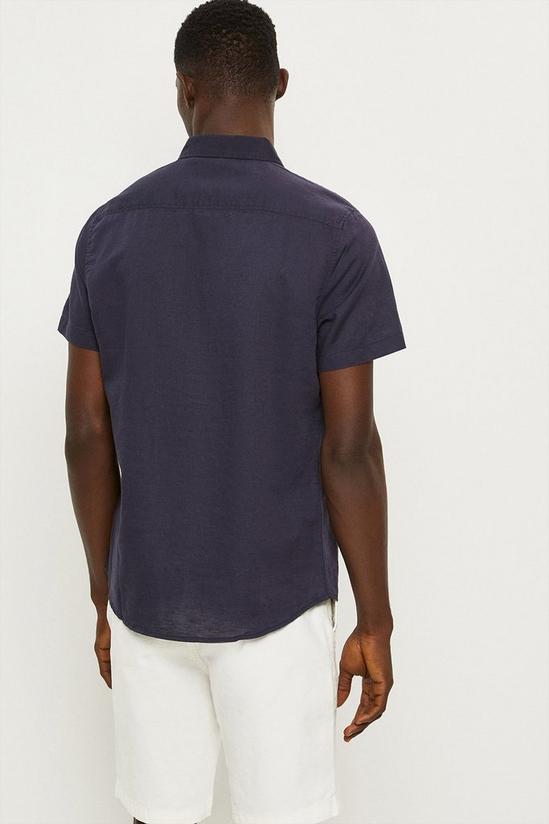 Burton Regular Fit Short Sleeve Linen Blend Shirt 3