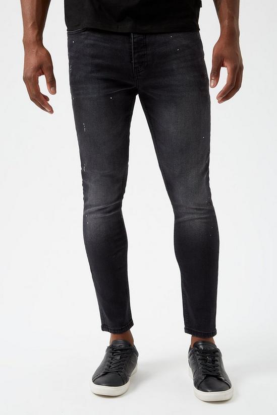 Burton Skinny Dark Charcoal Splatter Jeans 2