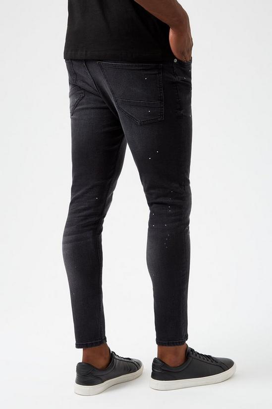 Burton Skinny Dark Charcoal Splatter Jeans 3
