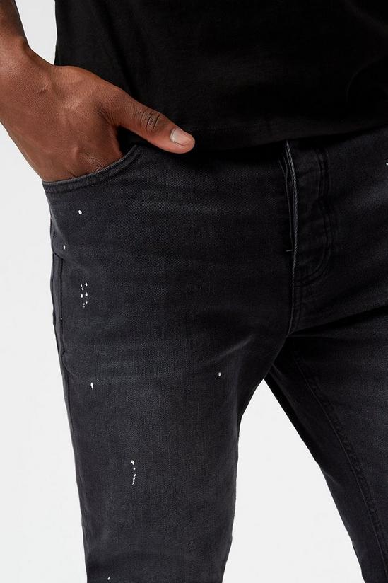 Burton Skinny Dark Charcoal Splatter Jeans 4