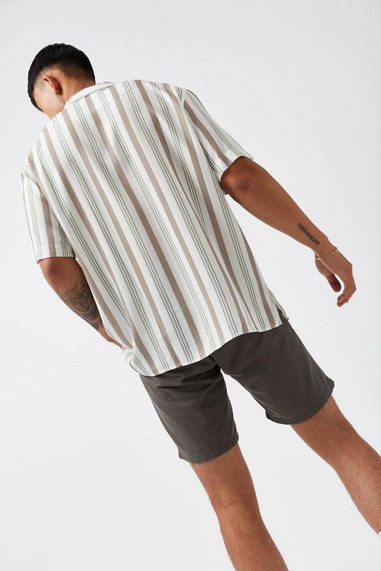 Burton Ecru And Pale Green Stripe Shirt 3