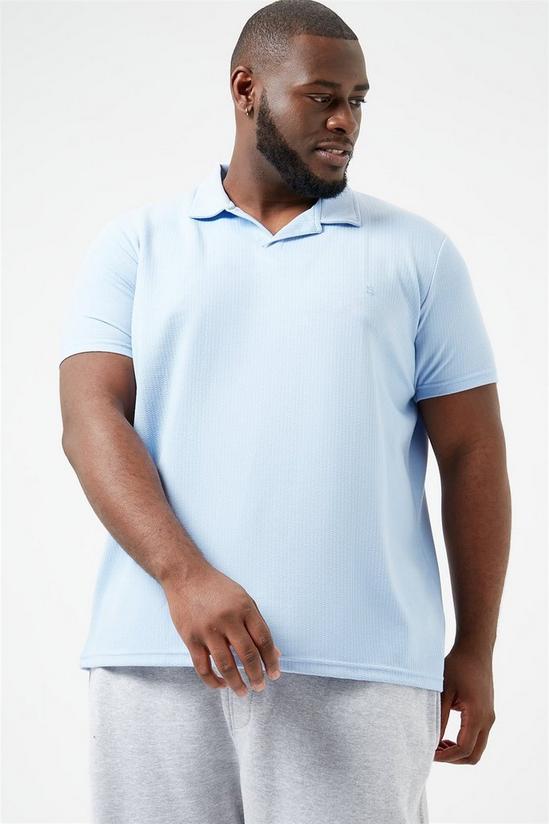 Burton Plus And Tall Blue Seed Texture Revere Polo 1
