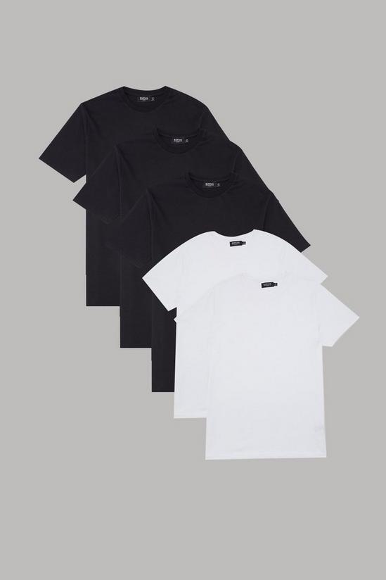 Burton Black and White Slim Fit 5 Pack T-Shirt 1