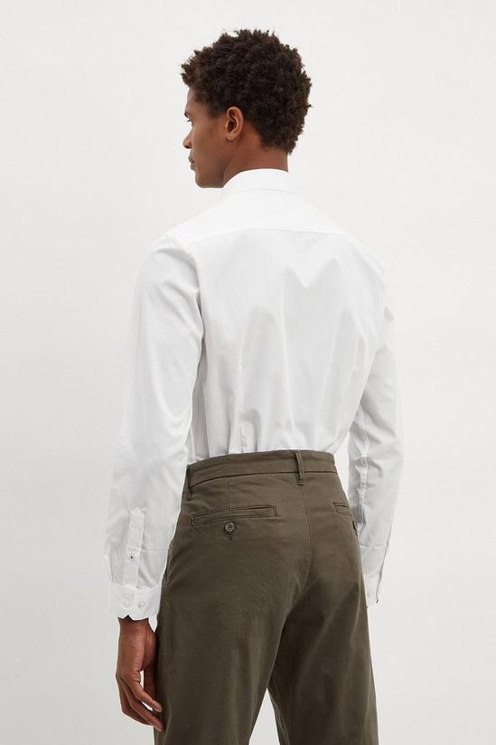 Burton White Tailored Fit Long Sleeve Easy Iron Shirt 3