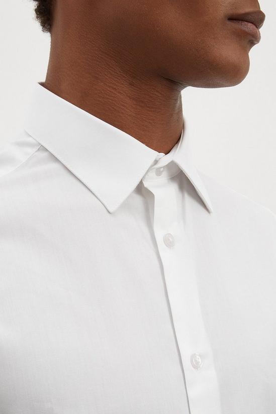 Burton White Tailored Fit Long Sleeve Easy Iron Shirt 4