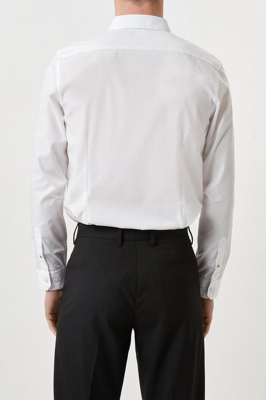 Burton White Slim Fit Long Sleeve Easy Iron Shirt 3